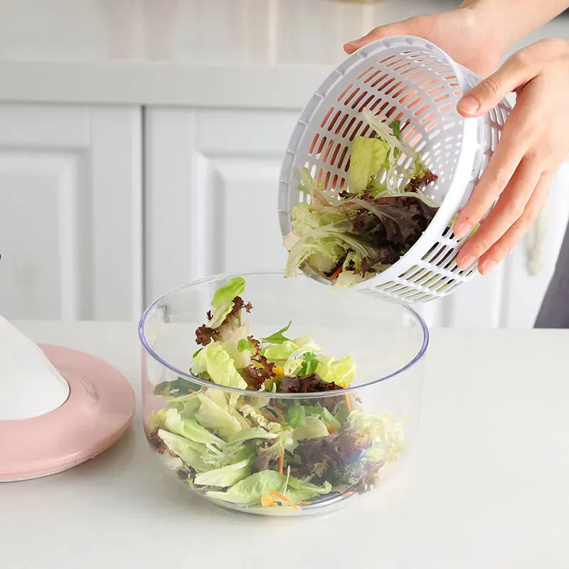 Salad Spinner Dryer, Vegetables & Fruits Dryer with 2.3L High