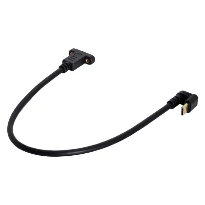 CY U bentuk 180 derajat belakang miring USB-C USB 3.1 Tipe C laki-laki ke perempuan ekstensi kabel Data 30cm