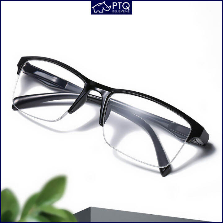 Reading Glasses Ultralight Resin Square Eyeglasses Half Frame Presbyopic Glasses Men Women 75 4074