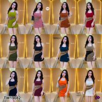 J19082 Set 2 ชิ้น เสื้อคล้องคอ + กางเกงขาสั้น Set of 2 pieces: halter top + shorts