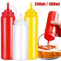 240ml/480ml Condiment Squeeze Bottles Salad Sauce Dispenser Ketchup Mustard Mayo Hot Sauces Olive Oil Bottles Kitchen Gadgets