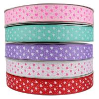 5 Yards 1 39; 39; 25mm Printed Heart Grosgrain Ribbons For Making Hair Bows Wedding Apparel Christmas Decorative Gift Box Packing Belt