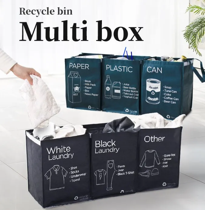 [Cleanhome]MultiPurpose recycle bags Green / Laundry Basket/ recycle