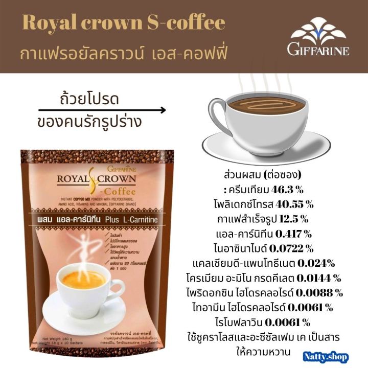 ส่งฟรี-กิฟฟารีน-กาแฟลดน้ำหนัก-กาแฟ-ลดไขมัน-กาแฟพร้อมดื่ม-กาแฟรอยัล-คราวน์-เอส-คอฟฟี่