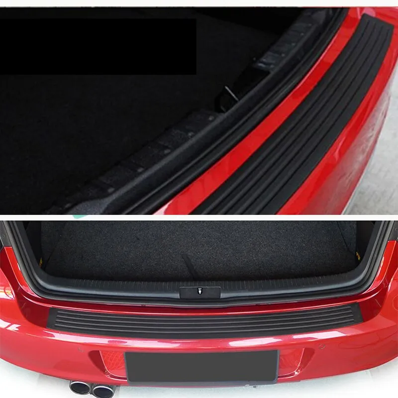 Universal 104cm 90cm Car Trunk Door Sill Plate Protector Rear Bumper Guard  Rubber Mouldings Pad Trim Cover Strip Car Styling