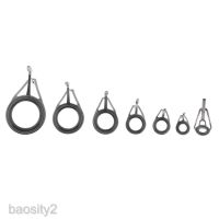 [BAOSITY2] 7pcs Ceramic Ring Eyes Fishing Rod Guide Stainless Steel Frame Rod Line Ring