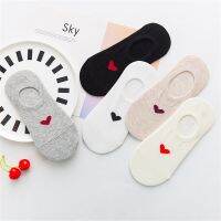 Summer New Womens Fashion Cute Love Heart Soft Cotton No-Show Socks Unisex Non-Slip Sokken Dropship Socks Tights