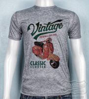 TK 75 เสื้อยืดคอกลมวินเทจ สกรีนลาย Classic Scooter Vintage ผ้า Tk สวมใส่สบาย ไม่หด ไม่ยืด ไม่ย้วย