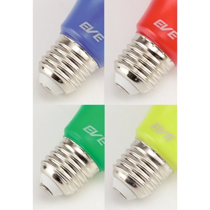 eve-led-a60-6w-color-green-yellow-blue-red-e27-220v-หลอดไฟ-แอลอีดี-ขั้ว-e27-6วัตต์-สีเขียว-สีเหลือง-สีน้ำเงิน-แดง