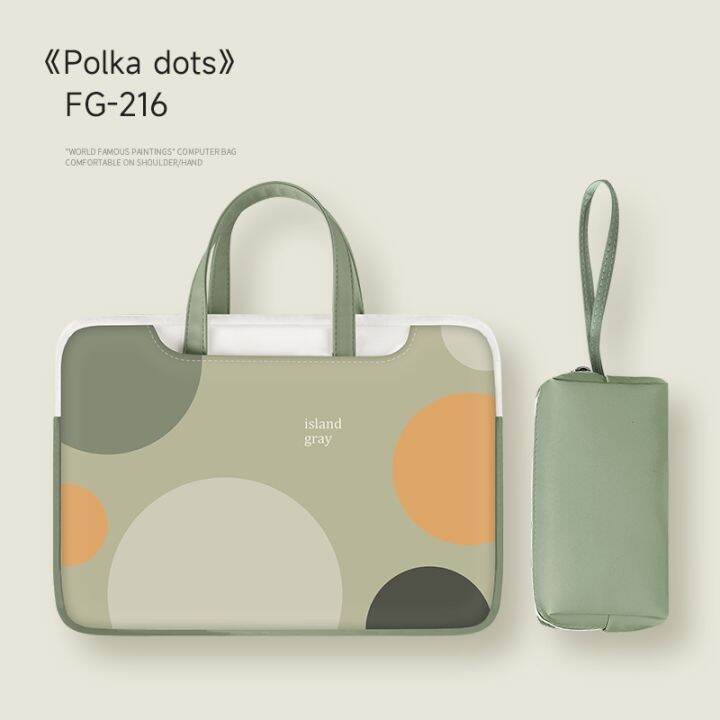 simple-wave-point-laptop-bag-for-women-for-lenovo-xiaoxin-air14-macbookpro15-6-inch-huawei-matebook13-3-xiaomi-16-cute-niche-protective-case-17-inchth