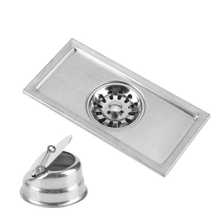 20X10Cm Rectangle Stainless Steel Floor Drain Matatanggal Waste Water Strainer Shower Floor