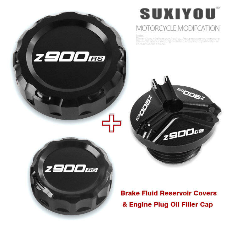 Black Aluminum Brake Reservoir Cover Cap For Kawasaki Z900RS (2018-2022)