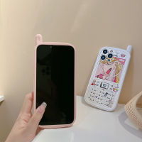 Apple ตัวการ์ตูนตัวละครเคสโทรศัพท์มือถือ iPhone 14/13/12/11/X/x/xr ลายสาวสวย13 Pro Max ซิลิโคนเคสโทรศัพท์มือถือ14 Plus สีชมพูขาว12เคสโทรศัพท์มือถือสไตล์วินเทจขนาดเล็ก