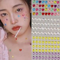 Love Heart Diamond Face Eyebrow Stickers 3D Gems Crystal Acrylic Sticker Self Adhesive Nail Decoration Rhinestone