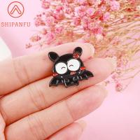 SHIPANFU โลหะผสมอัลลอยด์ พินค้างคาวกะโหลกฮาโลวีน เคลือบอีนาเมล ตัวการ์ตูน เข็มกลัดผีโครงกระดูกน่ารัก แฟชั่นสำหรับผู้หญิง สัตว์สัตว์สัตว์ สำหรับผู้หญิง