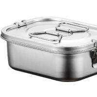 Stainless Steel Lunch Box with Airtight Valve Handle Kids Adult Double Wall MetalTH