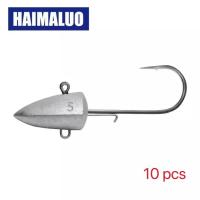 【hot】 HAIMALUO Jighead Fishhooks Worm Fishing Soft Jig Artificial Bait Tackle Pike Fish.10PCS