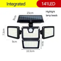 182 LED Solar Lamps Outdoor Adjustable 4 Heads Solar Lights Garden Motion Sensor IP65 Waterproof Porch Street Lighting