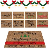 Christmas Doormat Print Merry Christmas Soft Floor Mat Non-Slip Bath Rugs Christmas Indoor Outdoor Door Mat for Home Decoration