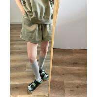 ♟♣ Sport suit female temperament of summer 2023 new senior avocado green leisure short sleeve shorts two-piece