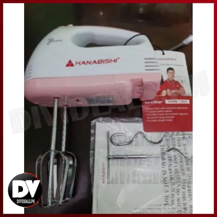 Hanabishi Hand Mixer HHMB120SS Best for Baking 7speed Bowl
