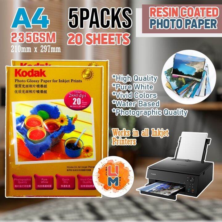 A4 kodak Waterproof RC Photo graphic Papers for Home Inkjet Photo