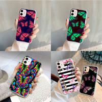 F-76 dancing butterfly อ่อนนุ่ม TPU เคสโทรศัพท์ หรับ OPPO A53 A16 A33 A12 A54S A8 A92 A3S A52 A54 A85 A15 A33 A53S F11 A31 A12E A5 A9 A16S A5S A83 A15S A72 A1K A1 A12S A7 Pro โปร่งใส ปก