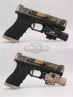 ไฟฉายและเลเซอร์สีแดงติดปืน ยี่ห้อ Surefire รุ่น X400   ● คุณสมบัติ : 1. ทำจากวัสดุ อลูมิเนียม6061 2. ระดับความสว่าง 400 Lumen 3. มาตรฐานกันน้ำระดับ IP7 (กันน้ำลึก1เมตร นาน30นาที)  ● ระบบการทำงาน 1. ไฟฉายอย่างเดียว 2. เลเซอร์สีแดงอย่างเดียว 3. ไฟฉาย และ เล