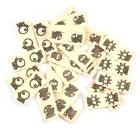 50pcs Mixed Cartoon Printed Beige Labels For Kids Sewing Accessories DIY Hats Bags Crafts Garment Tags Handmade Supplies c3615 Stickers Labels