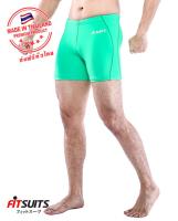 กางเกงรัดกล้ามเนื้อขากุด ชาย FITSUITS ORIGINAL FM-T004-10 สีเขียวอ่อน กางเกงรัดกล้ามเนื้อ ชุดกีฬา วิ่ง โยคะ ฟิตเนส