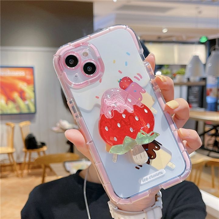 shine-electron-อิเล็กทรอนิกประกายแสงไอศครีมฤดูร้อนเกาหลี-เคสโทรศัพท์เรืองแสงสำหรับ-iphone-11-12-13-pro-max-x-xs-xr-ฝาหลังนิ่มโปร่งใสแบบน่ารักสำหรับ-iphone-11-12-13-pro-max-x-xs-xr