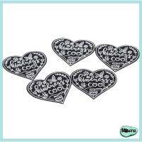 MINERA 6Pieces 32.8นิ้ว แพทช์ shpe หัวใจน่ารัก โพลีเอสเตอร์ หัวใจ shpe Black Love Badge เสื้อผ้าแพทช์ปักเหล็ก ความคิดสร้างสรรค์ในการ ตกแต่งเย็บบน/เหล็กบนแพทช์ สำหรับผู้หญิง