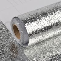 Kitchen Wall Stove Aluminum Foil Oil-proof Stickers Anti-fouling High-temperature Self-adhesive Tailorable Wall Sticker 40*100cm