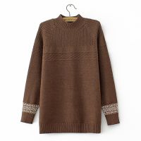 Big Size 2XL-4XL Womens Patchwork Knitted Autumn Winter Sweaters Long Sleeved Vintage Fashion Female Pullovers