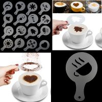 16pcs Christmas Tree Coffee Latte Cappuccino Barista Art Stencils Cookie Cupcake Latte Coffee Print Mold Cake Decorating Tools