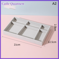 DIY กล่องเก็บเครื่องประดับทำด้วยมือ Caile ลิ้นชักจัดเก็บของต่างหูเครื่องประดับกำมะหยี่นุ่มสีเทาจี้สร้อยคอถาดสร้อยข้อมือ