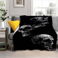 Skull Flannel Blanket Throw Blanket for Adult Home Decor Bedspread Sofa Bedding Quilts Living Room Bedroom Warm Blanket