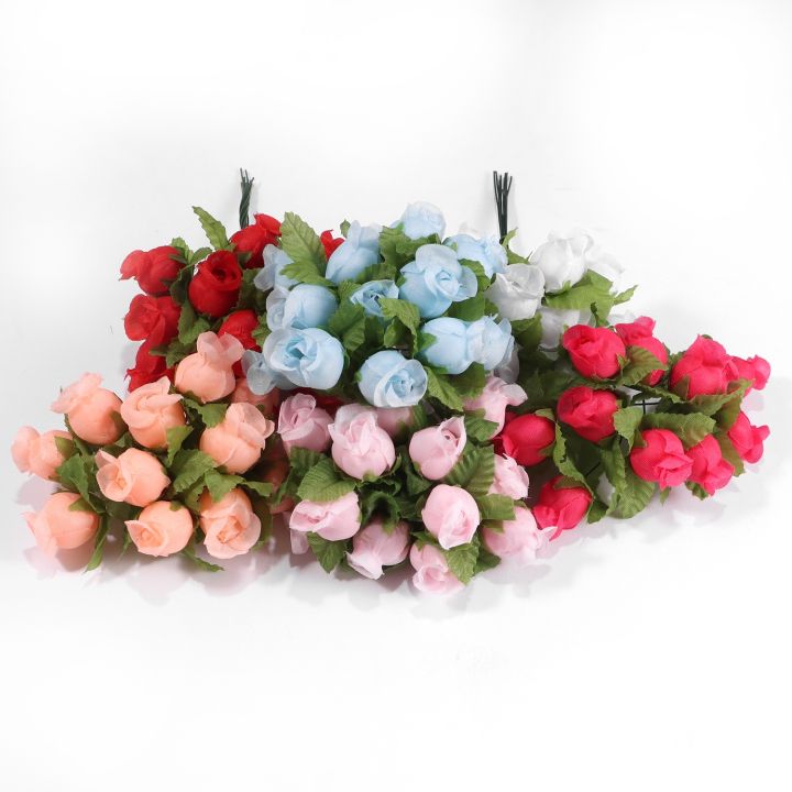 ๑-144pcs-artificial-silk-flowers-mini-rose-bouquet-for-wedding-party-christmas-home-decoration-diy-crafts-garland-accessories