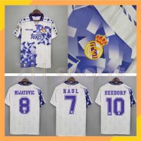 ~ เสื้อกีฬาแขนสั้น ลายทีมชาติฟุตบอล Real Madrid 1996 1997 96 97 Real Madrid MIJATOVIC 8 RAUL 7 SEEDORF 10 ชุดเยือน