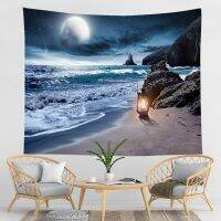 Universe Galaxy Moon Under The Night Sky Printed Background Tapestry Wall Decoration Cloth Bohemian Hippie