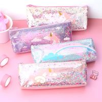 ☌✴ Cute Unicorn Pencil Case Kawaii Shining PU Pencilcase School Pen Case Supplies Pencil Bag School Box Pencils Pouch Stationery