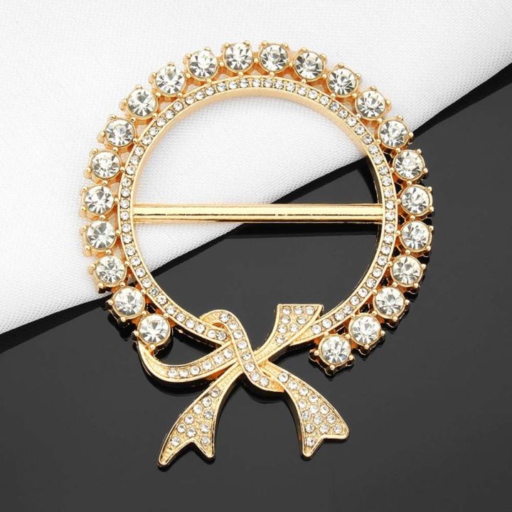 rerb-ของขวัญสำหรับผู้หญิงแหวนผ้าพันคอทรงกลมคริสตัลสี่เหลี่ยมสามวงสง่างามเข็มกลัดคลิปเก็บผ้าคลุมไหล่-gesper-syal