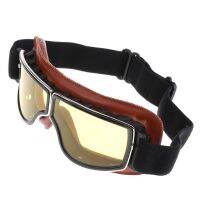 ℡❏✁ Motorcycle Adjustable Motocross Scooter Windproof Glasses for Adult Men And (Yellow Lens)