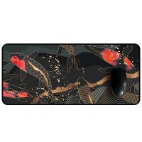 Mouse pad Japanese Desk Mat koi Fish Mousepad Black Gold Small Gaming Deskmat Minimal Marble Boho Chic Large XXL Desk Mat Decor