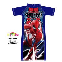 ชุดว่ายน้ํา แขนสั้น ลาย Baju Renang-SW197 SPIDERMAN สําหรับเด็ก