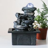 LED Desktop Water Fountain Indoor Decoration Portable Tabletop Decorative Soothing Relaxation Zen Meditation Waterfall Fountains