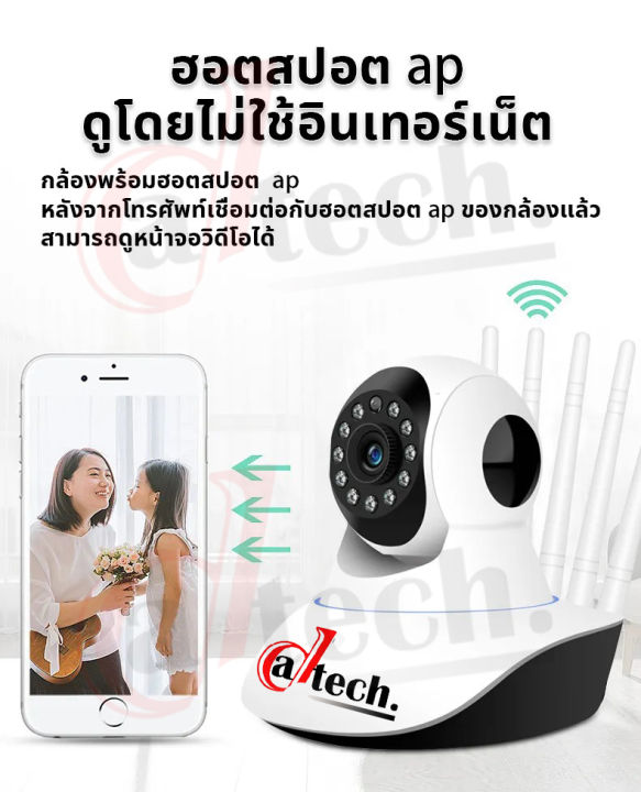 ชุดกล้องวงจรปิดไร้สาย-cctv-กล้อง-ip-camera-สามารถหมุนได้-กล้องวงจรปิดอัจฉริยะ-5เสารับสัญญาณ-5ล้านพิกเซล-hd-1080p-wifi-ip-camera-app-ease-life