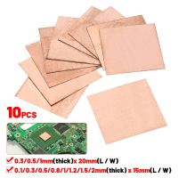 10pcs/Set 0.1/0.3/0.5/0.8/1mm Laptop Copper Sheet Plate Strip Shim Thermal Pad Heatsink Sheet For GPU CPU VGA Chip RAM Cooling Colanders Food Strainer