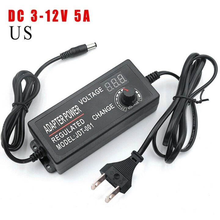 3-12V 5A 60W Power Switch Adapter Adjustable Voltage Regulated Power ...