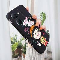 เคสโทรศัพท์ Hp สำหรับ VIVO Y27 5G เคสมือถือลายการ์ตูน Chibi Maruko-Chan เด็กผู้หญิงพิมพ์ลายด้านข้างเคสโทรศัพท์เด็กผู้หญิงลายขอบสี่เหลี่ยมปลอกซิลิโคนน้ำคลุมทั้งหมดเคสป้องกันทนแรงกระแทกกล้อง